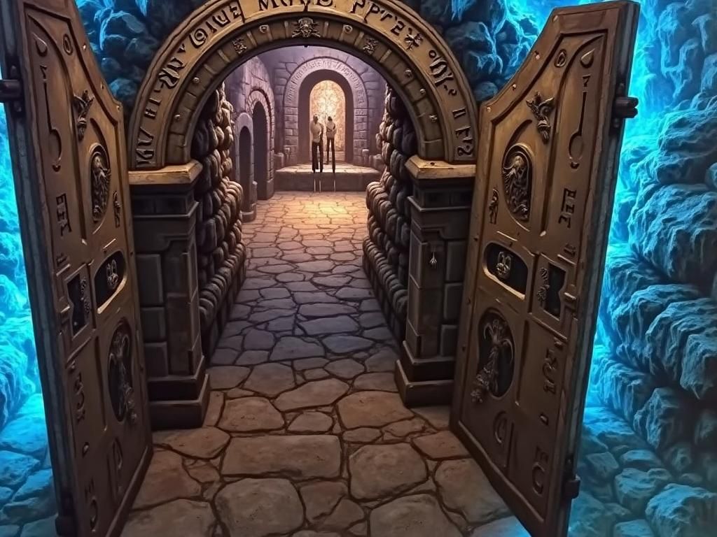 Mystical Dungeon Entrance in Dark Fantasy Style