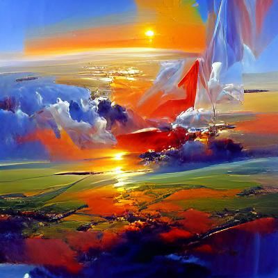 Good Morning Oil Painting in Bright Colors