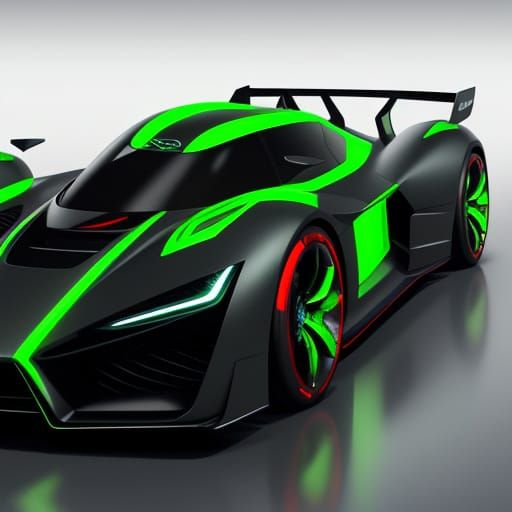 Futuristic Concept Car Design with Dual Engines Under Glass