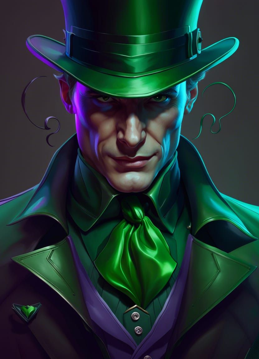 The Riddler Portrait in Art Nouveau Style