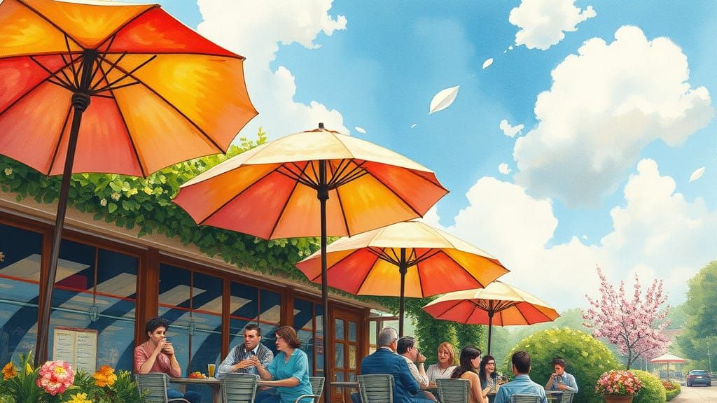 Summertime Outdoor Cafe Scene....