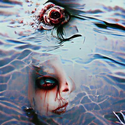 Drowning in Despair: A Hauntingly Beautiful AI Image