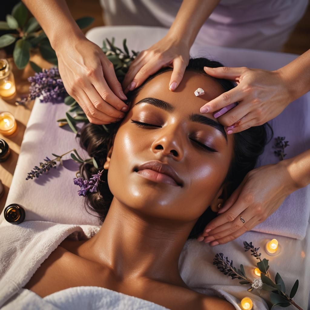 Relaxing Body Massage with Essential Oils in Art Nouveau Sty...
