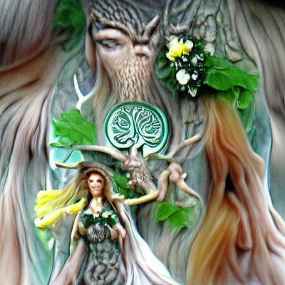 Celtic Nature Goddess with Fairies