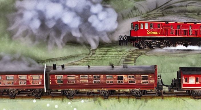 Steam Locomotive Blasts Through Portal into Whimsical Fantas...