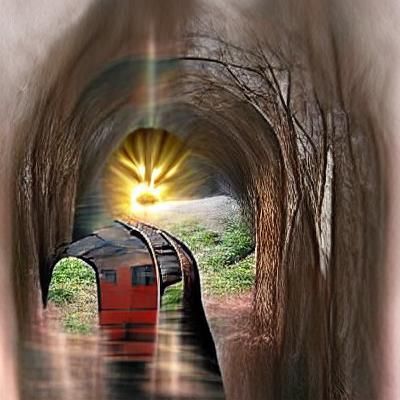 Oncoming Train Light at Tunnel's End