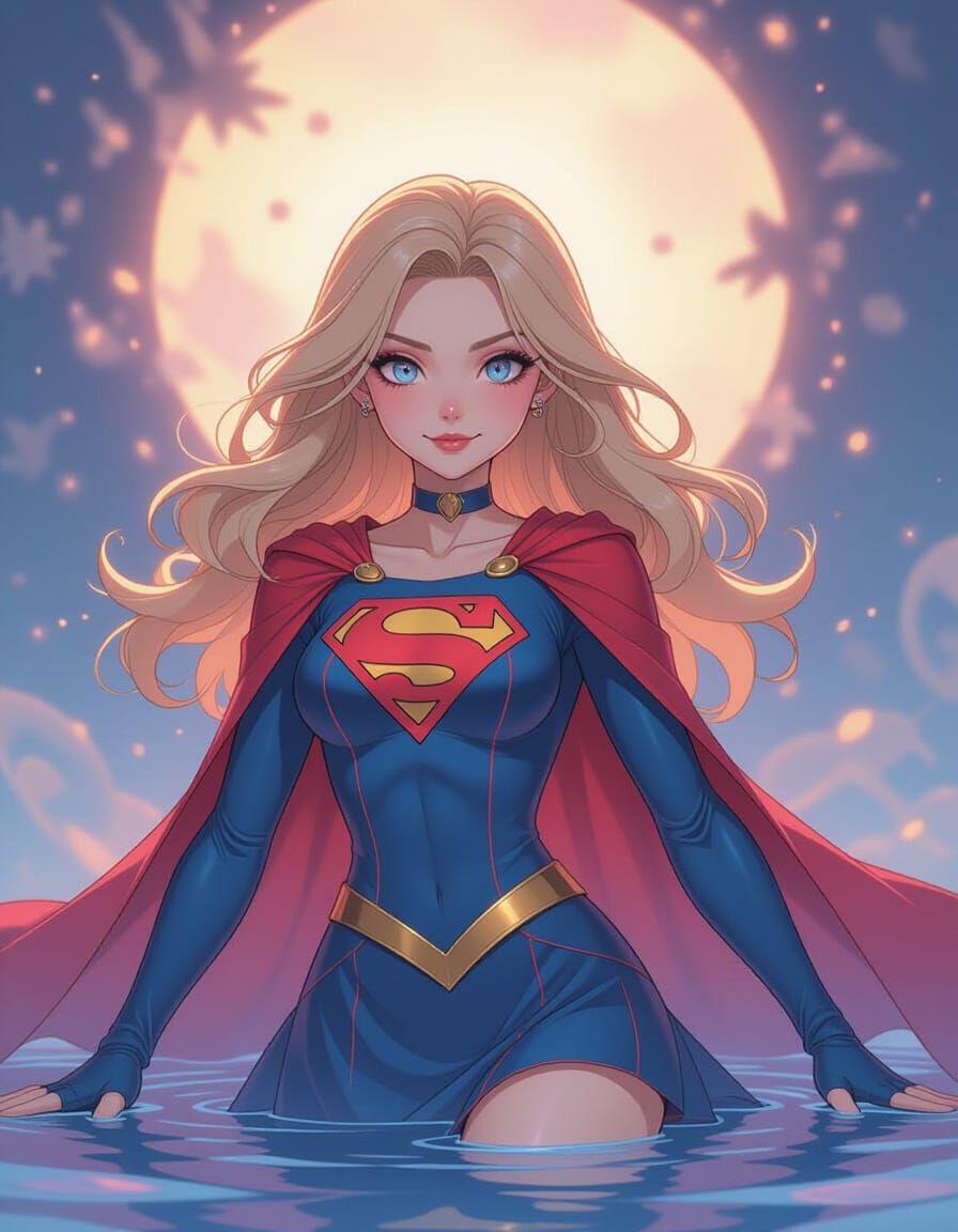 Pastel Goth Supergirl with Cybernetic Body Horror