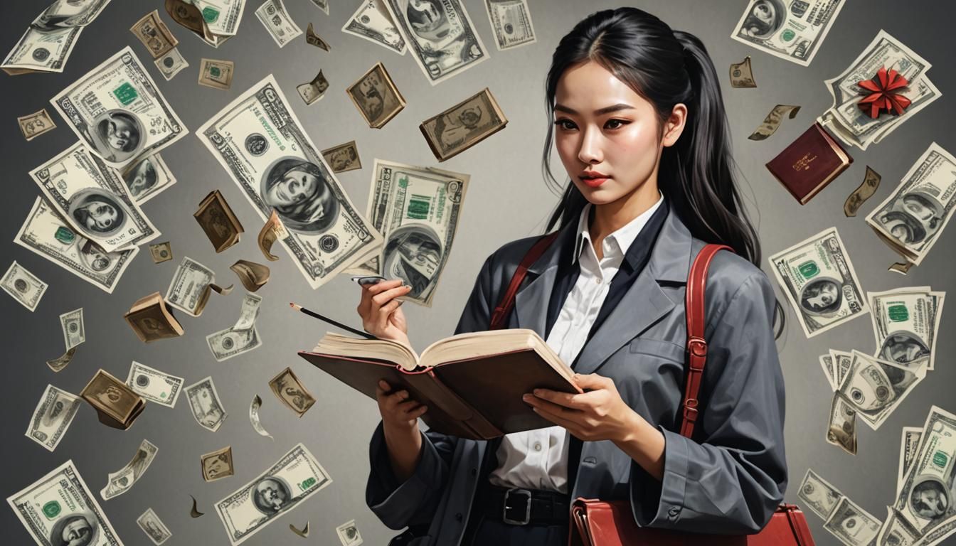 Elegant Woman with Eight Arms Holding Objects