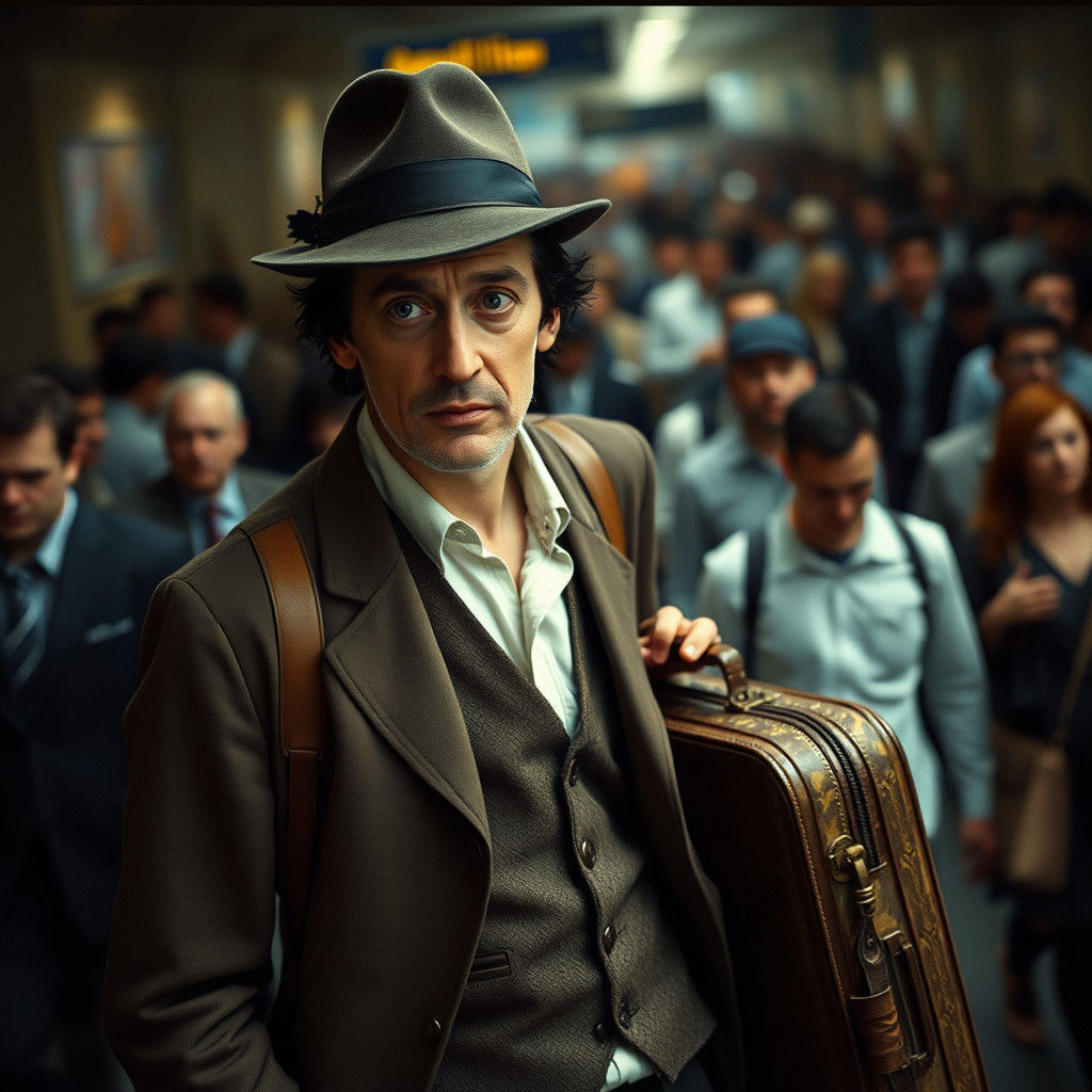 Neo-Noir Man Arrives in Unfamiliar City