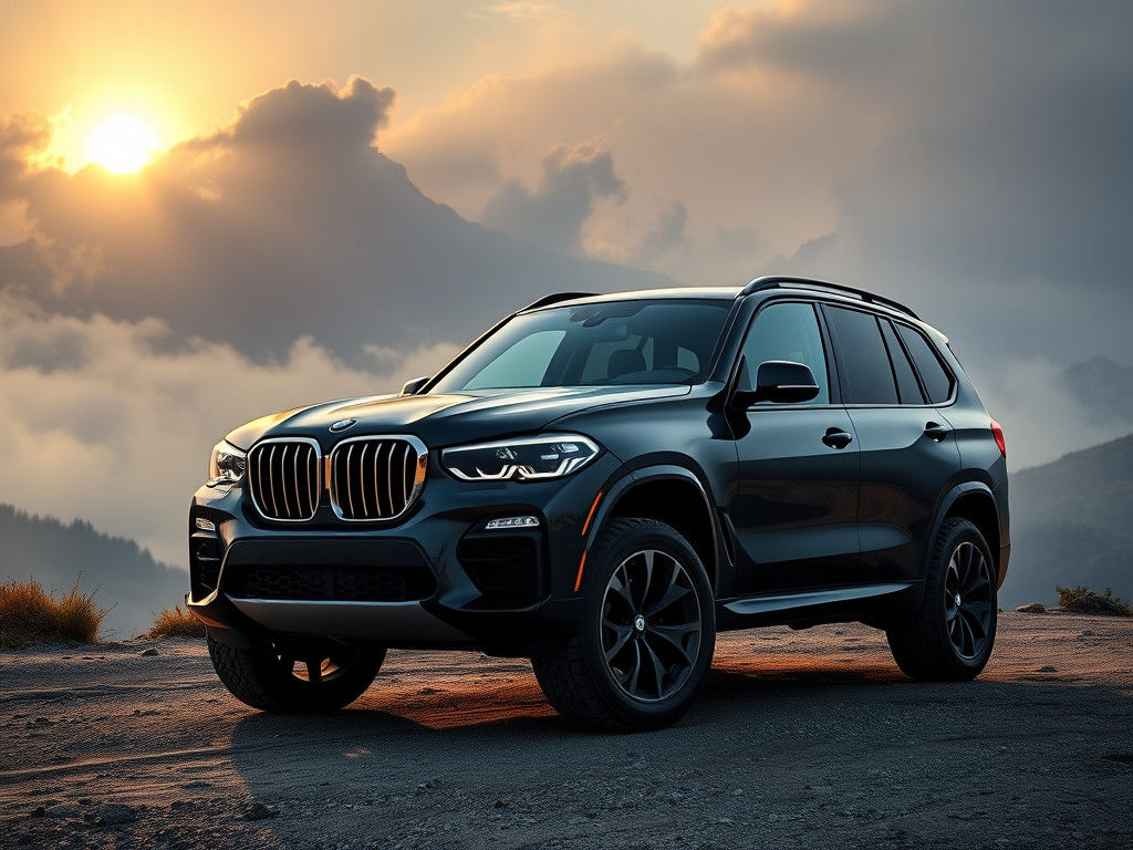 Luxury SUV in Dramatic Mountain Landscape