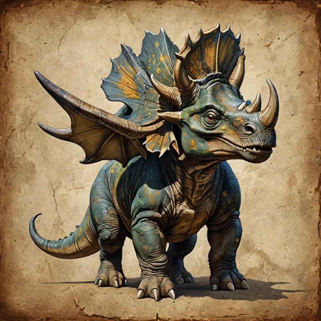 Winged Neck Triceratops: A Fantasy Dinosaur