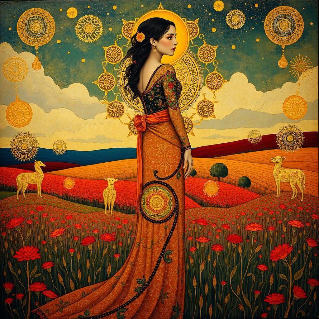 Woman in Gold: A Dreamlike, Symbolist Portrait