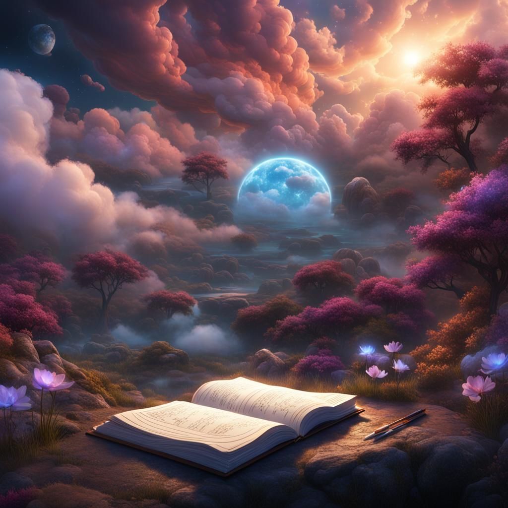 Ethereal Dream Journaling in a Cosmic Setting