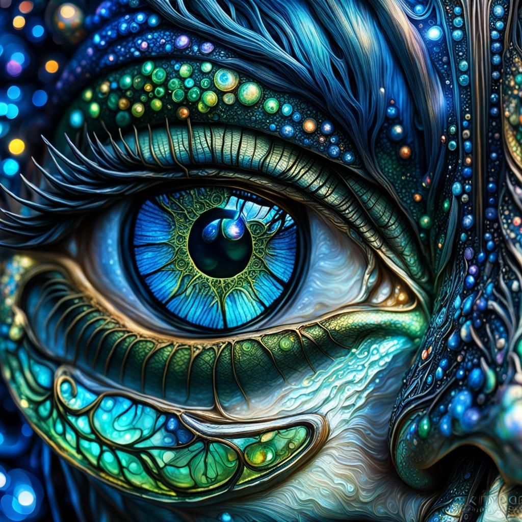 Playful Elven Fairy in Psychedelic Bioluminescent Art