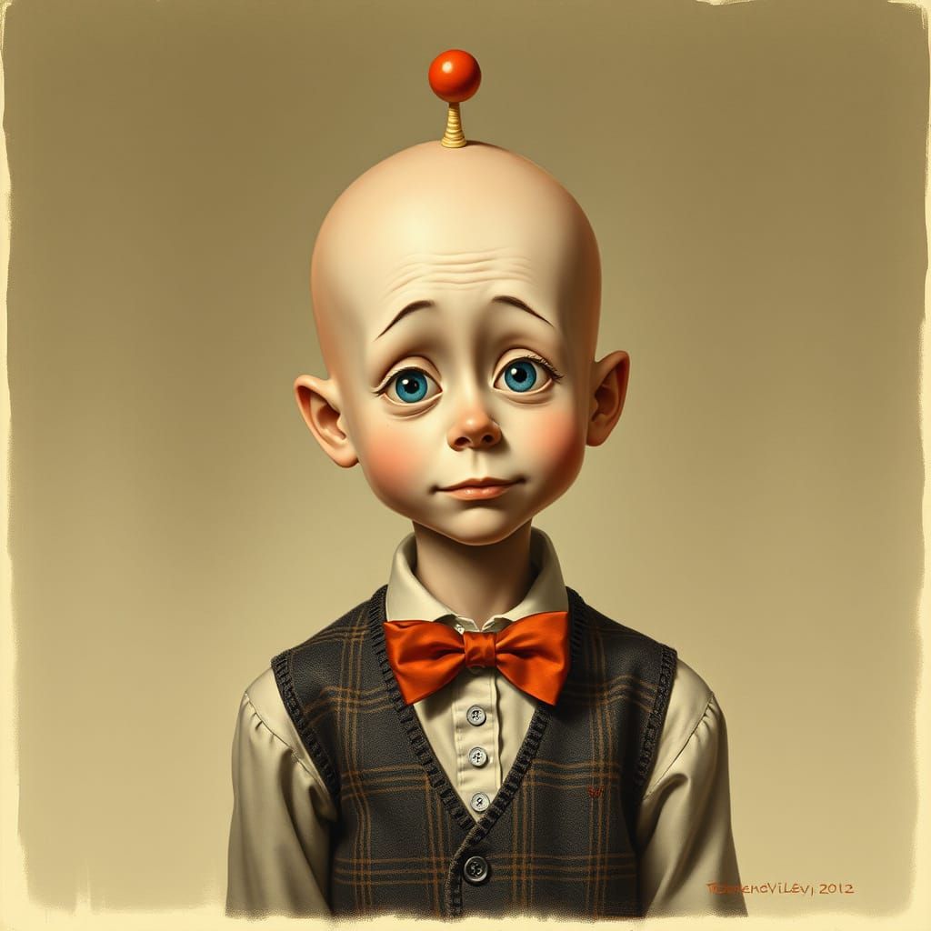 Zippy the Pinhead in Norman Rockwell Style