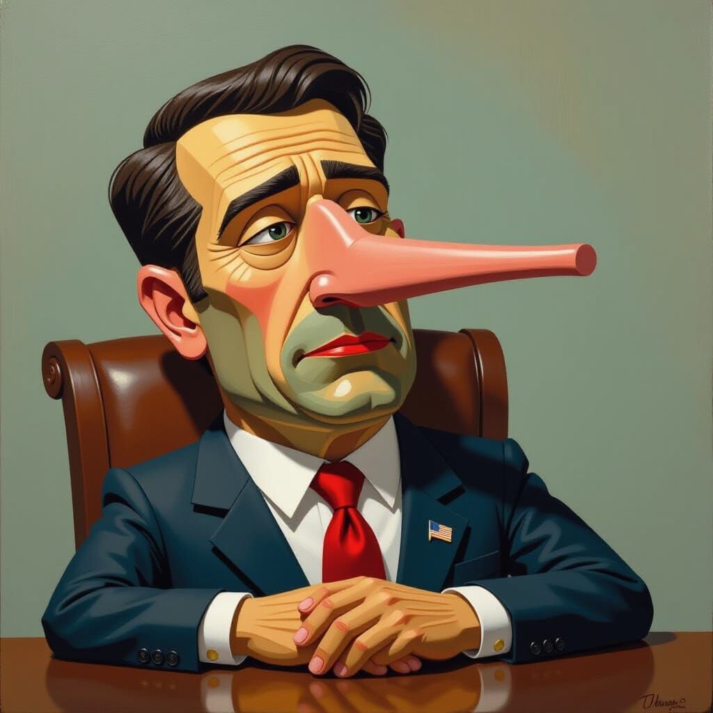 Wooden Politician with a Long Nose