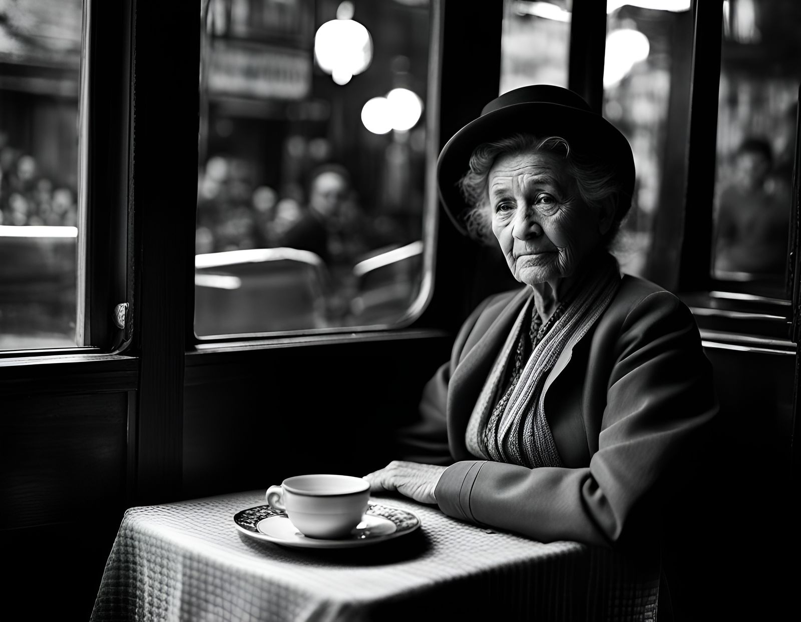 Gaslight Stranger in Darkened Cafe