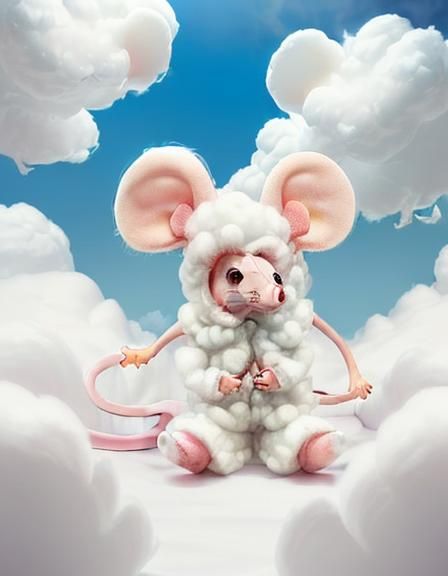 Fluffy Cloud Mouse: A Cute AI Creation