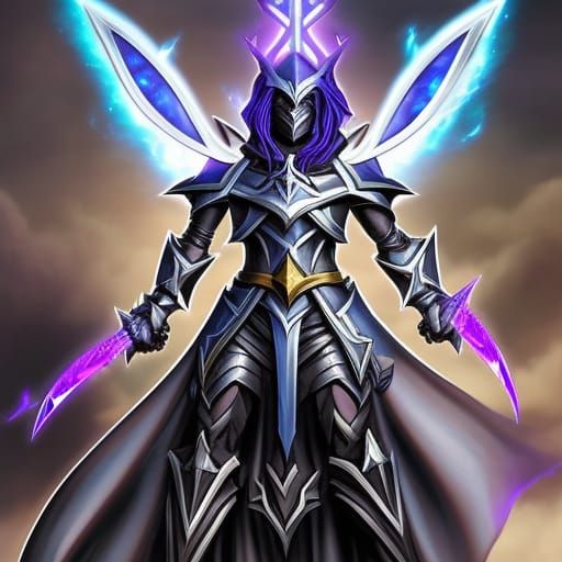 Epic Dark Knight with Magic Power