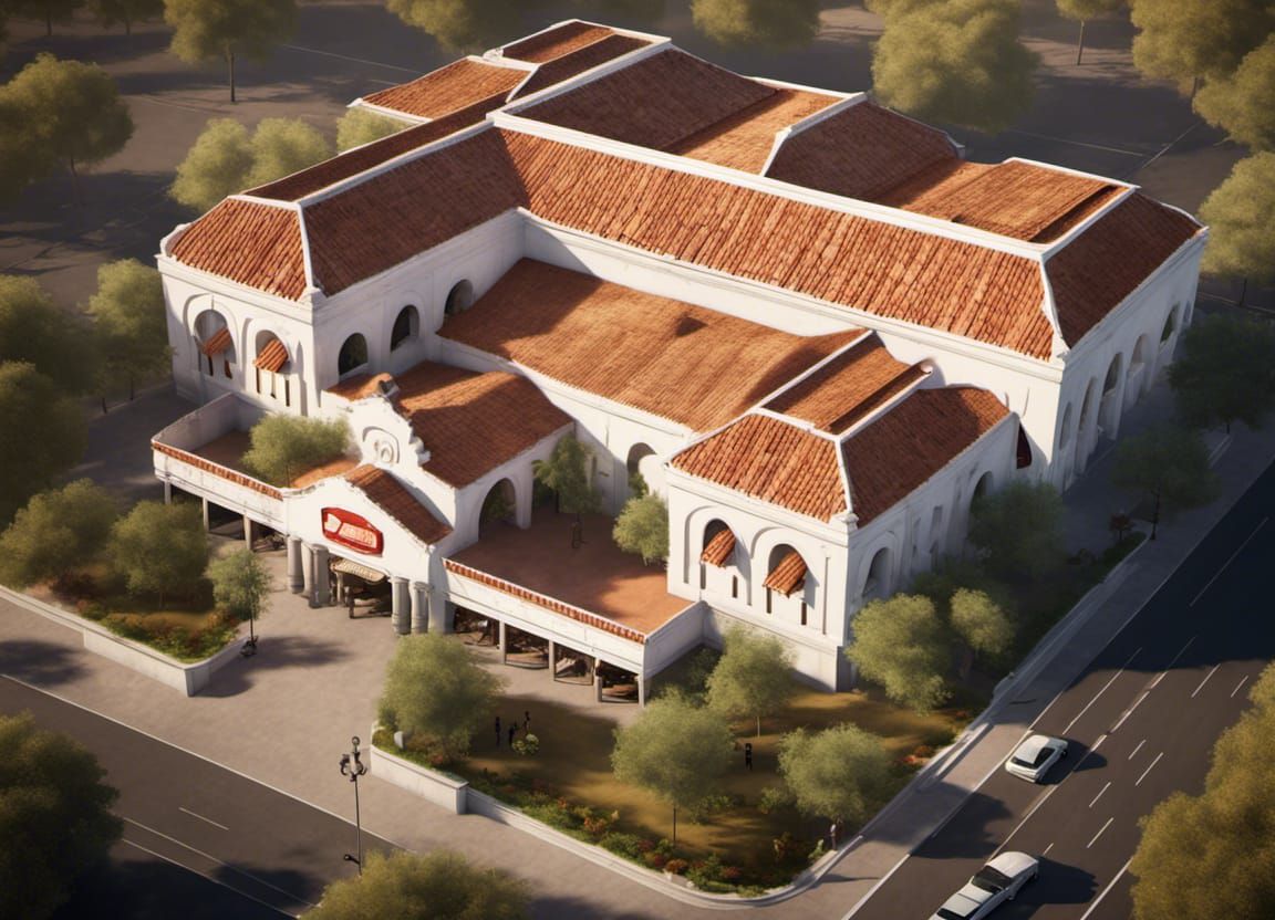 Mexican Supermarket in Spanish Colonial Architectural Style