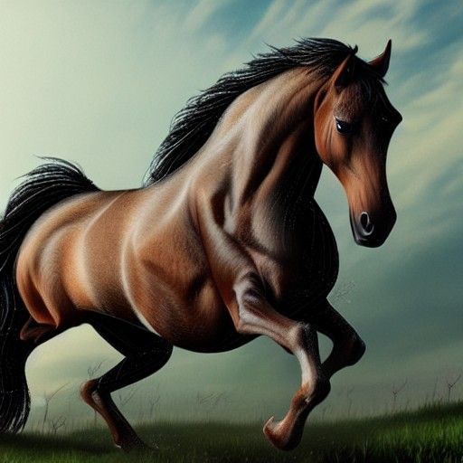 Detailed Matte Painting of a Horse