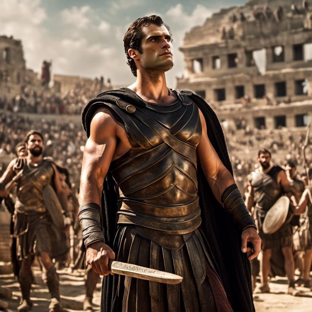 <lora:Depth:1.0> In 8th to 9th century BC Greece their was a fighter called Theseus who is actor Henry Cavill, he has a ...