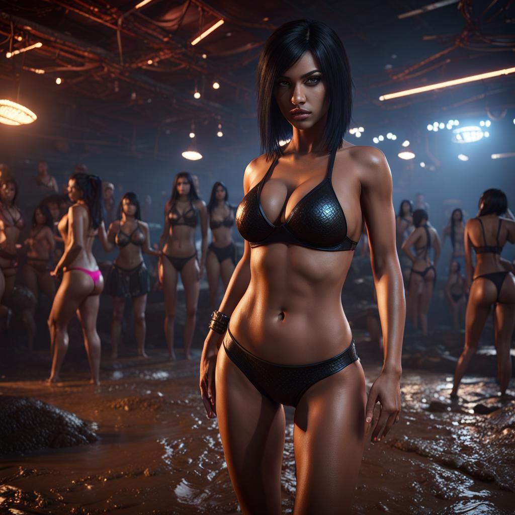 Confident Woman in Mud, 3D Game Graphics