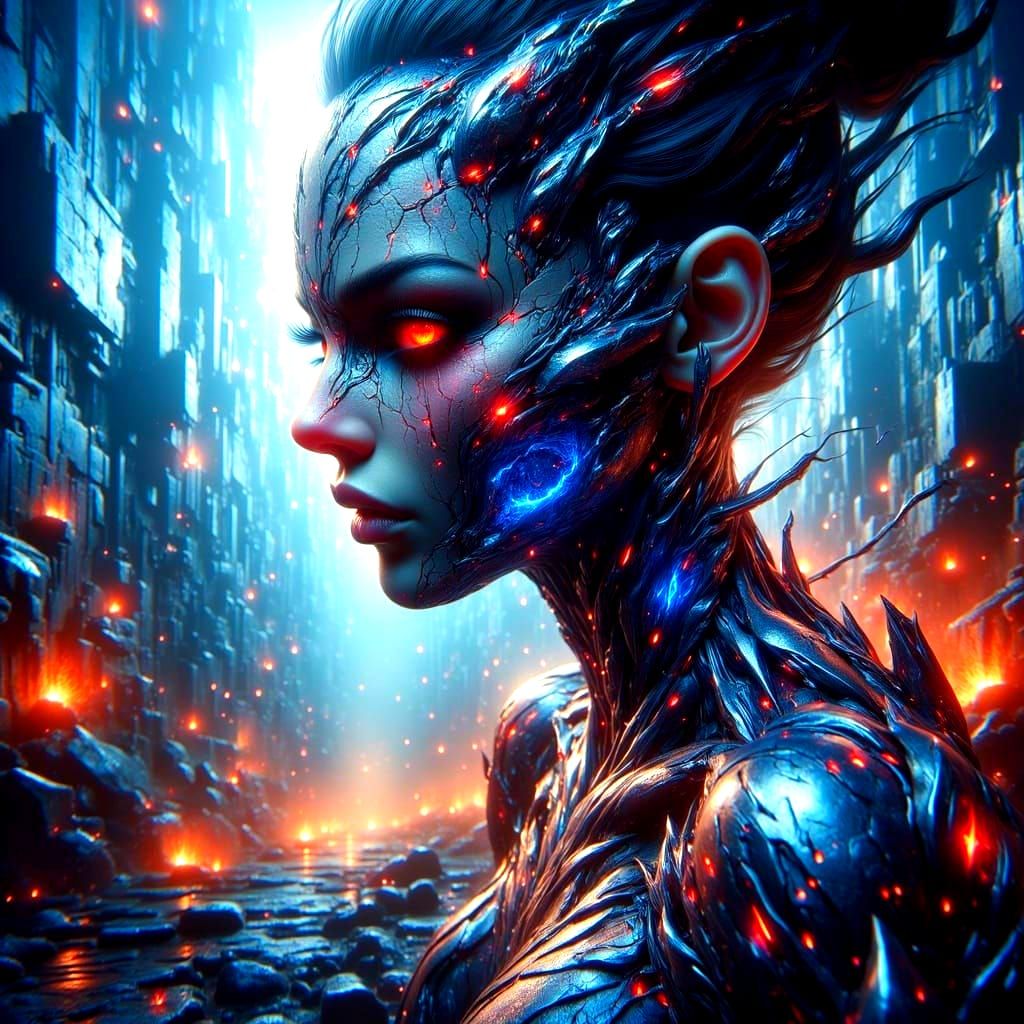 Cyberpunk Masterpiece: A Fusion of Flesh and Steel in a Futu...