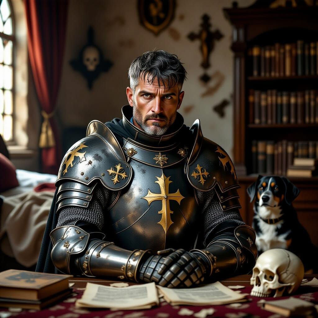 Melancholic Knight in Renaissance Style