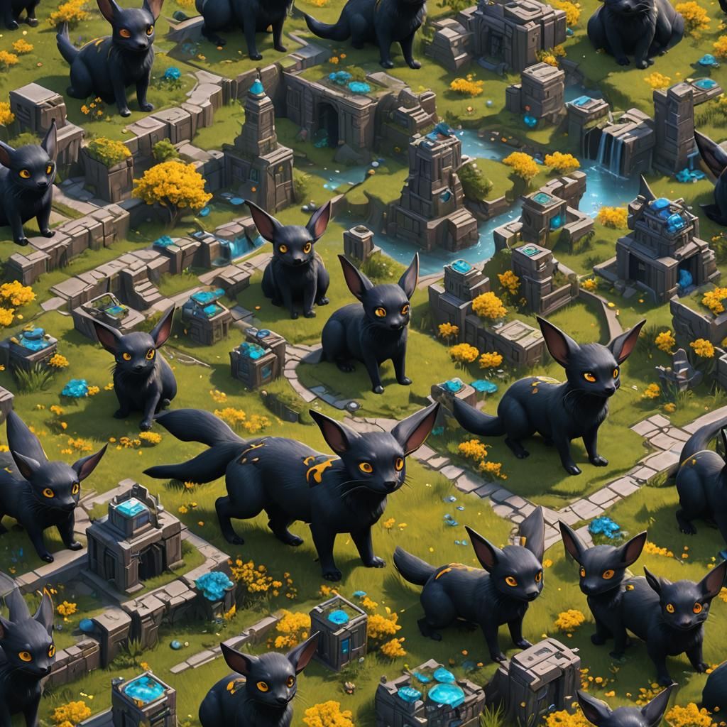 Detailed Matte Painting of Umbreon