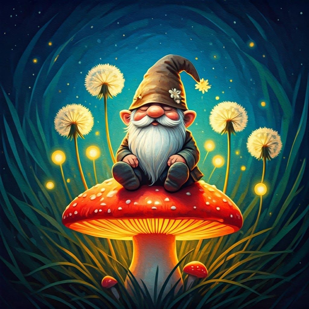 Enchanted Garden Gnome Contemplation