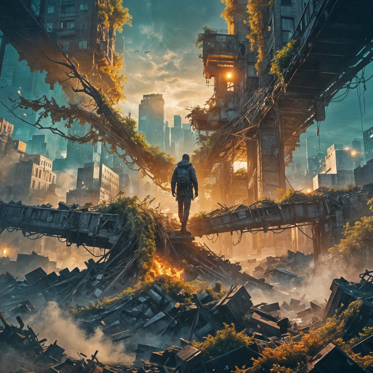 Post-Apocalyptic New York: A Photorealistic Matte Painting