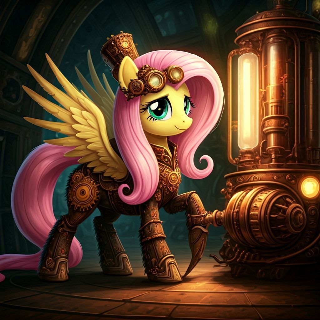 Steampunk Spider Druid Pony with Mace
