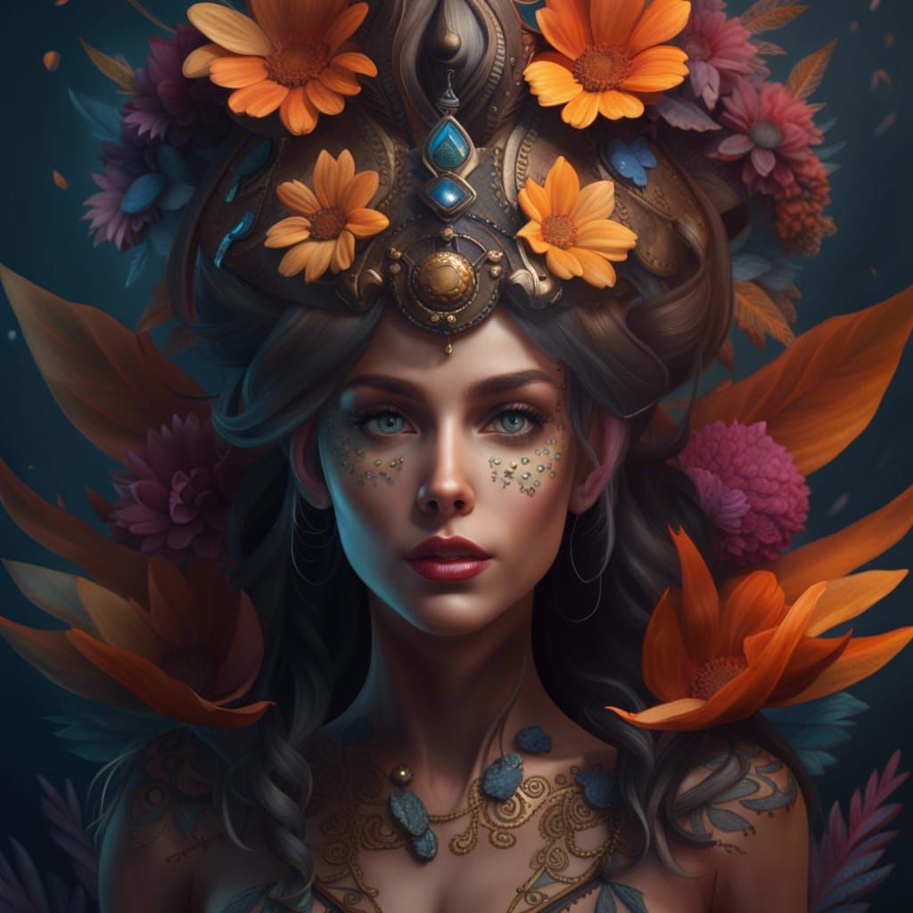 Beautiful Girl in Swimwear: Detailed Digital Art