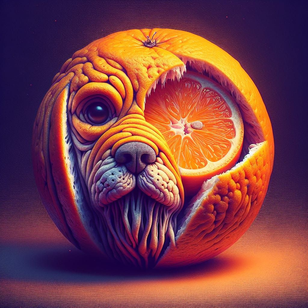 Orange Dog: A Surreal Digital Art Masterpiece