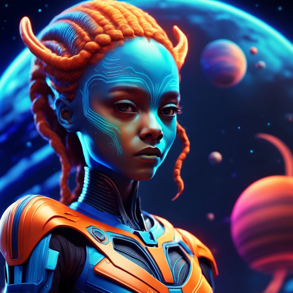 Alien on a Planet in Sci-Fi Digital Art