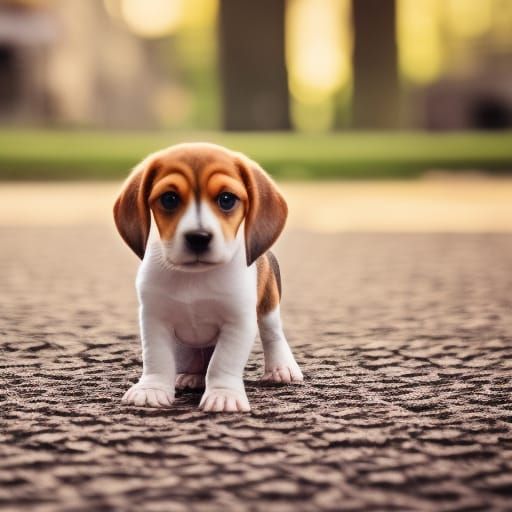 Cute Beagle Puppy in Pixel Art Style