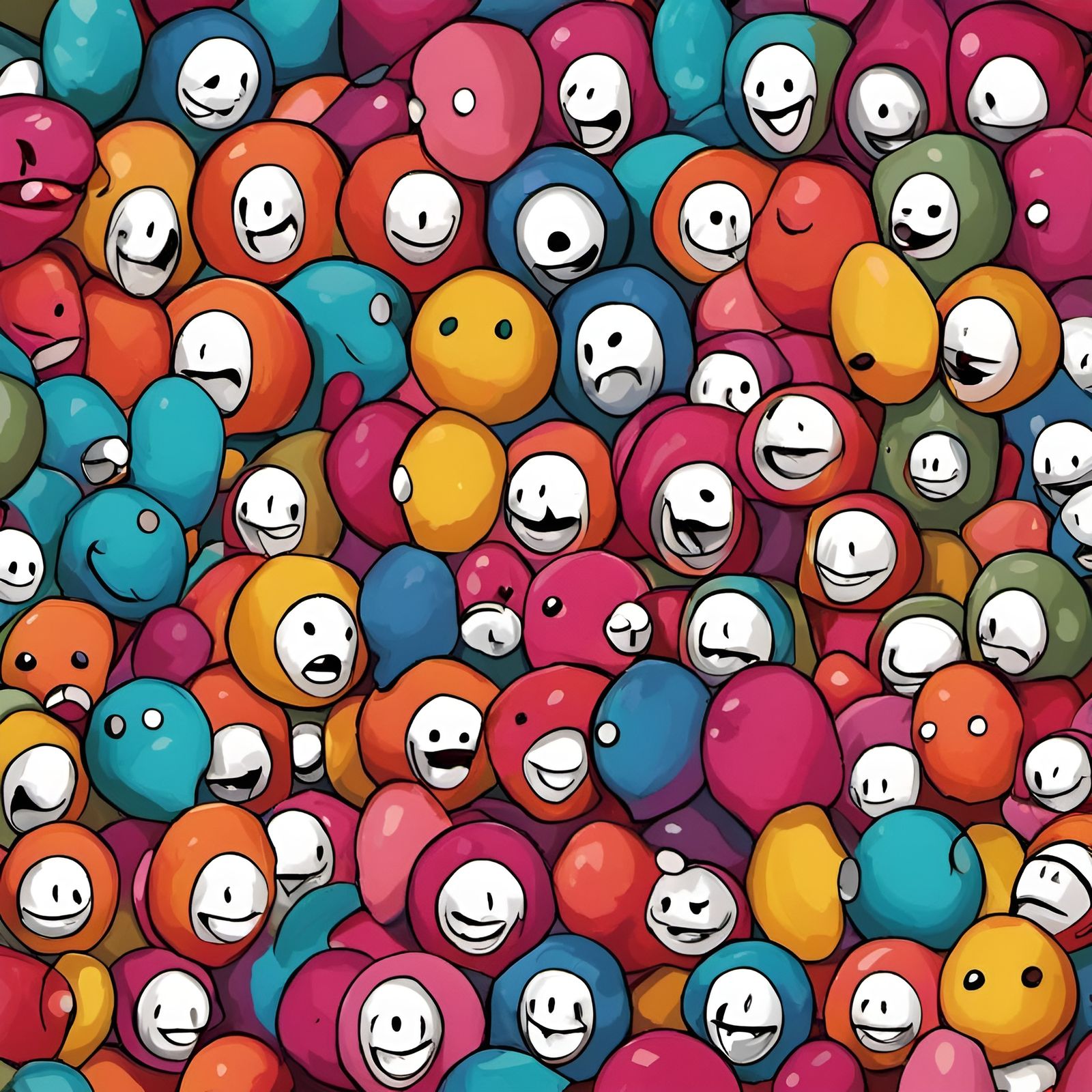 Surreal Faces Emerge in a Sea of Spheres