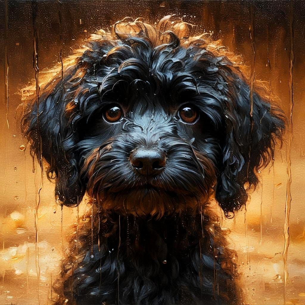 🐶❤Little Black Cavoodle Caught in the Rain🐶❤