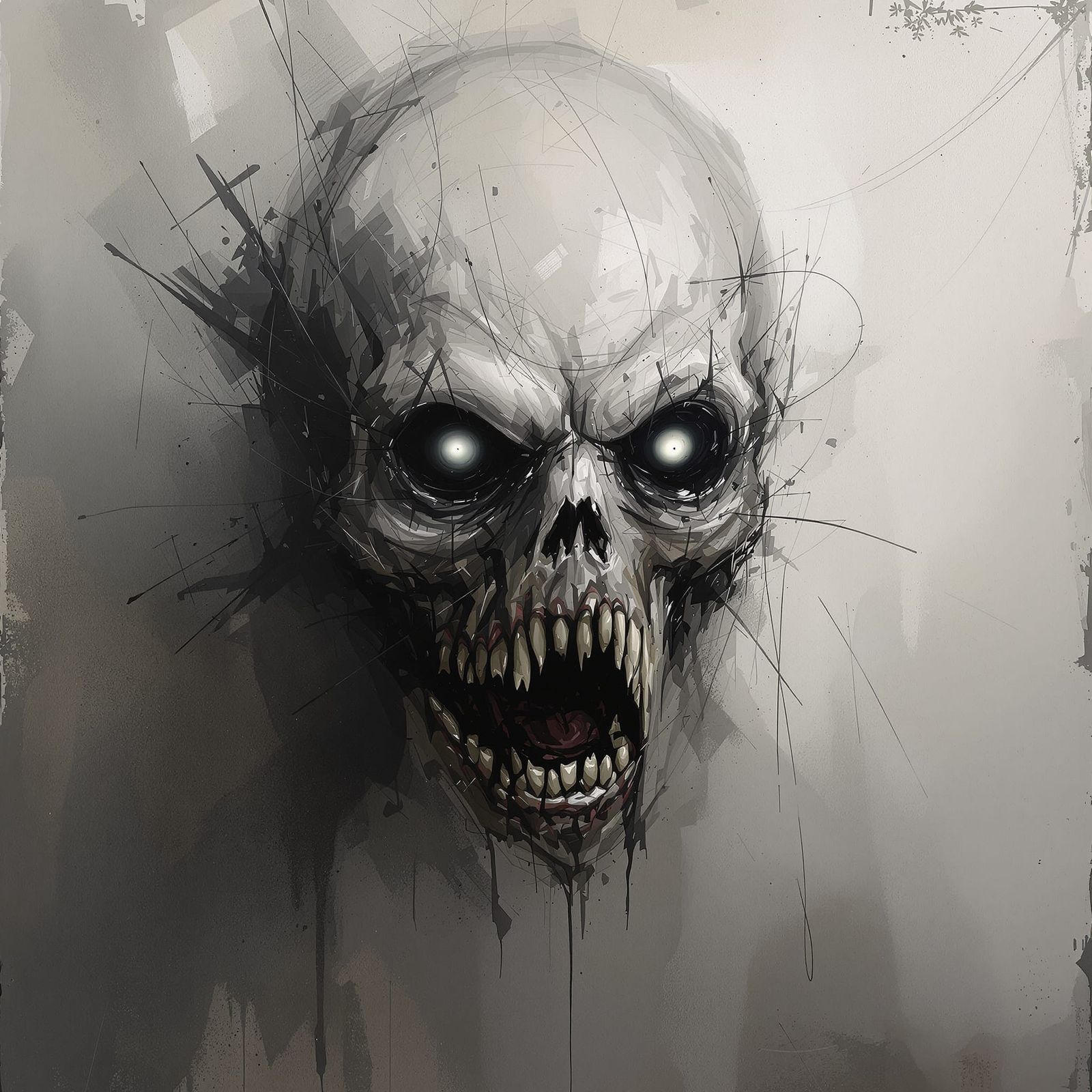 Monstrous Chaos in Abstract Horror Sketch