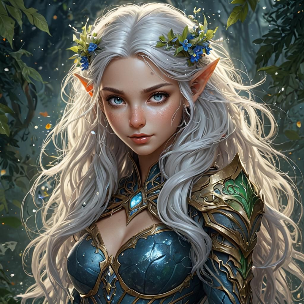 Elven Earth Elemental in Manga Style