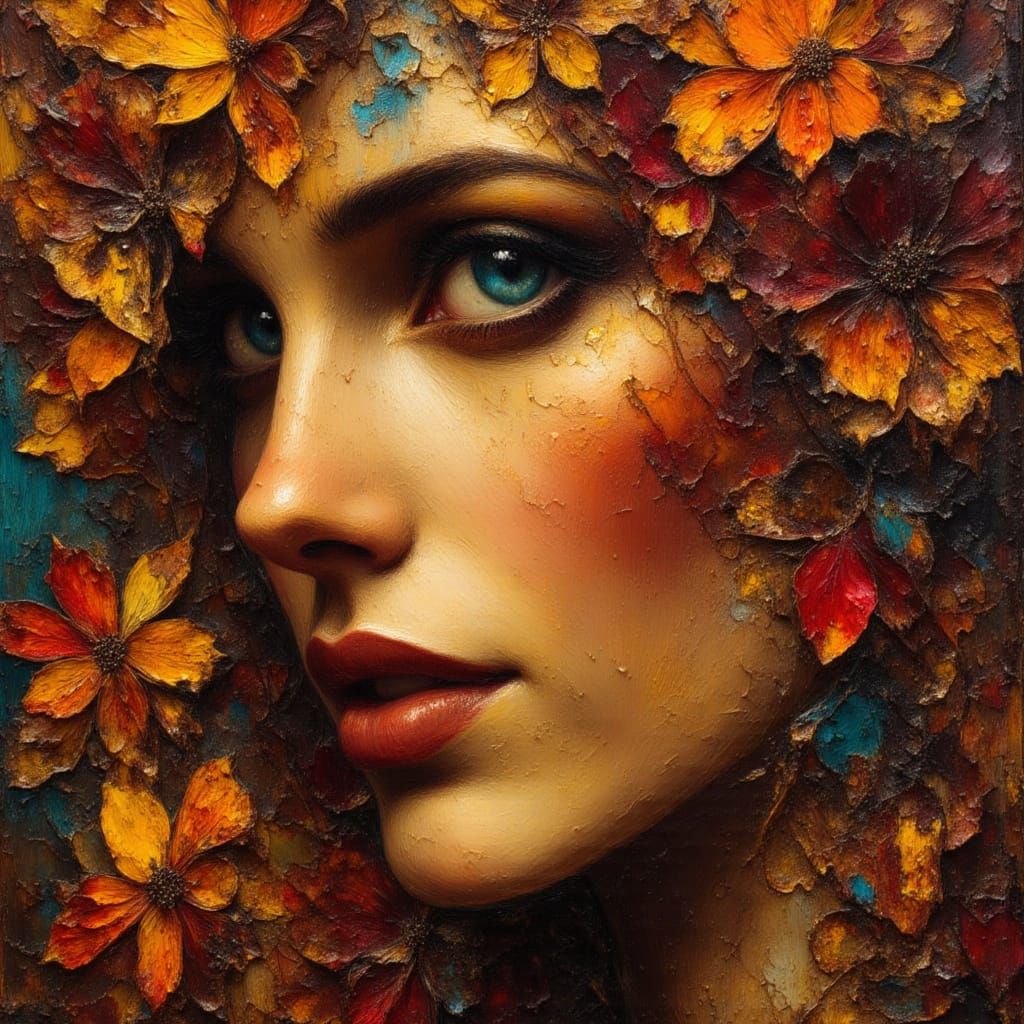 Nature Goddess in Baroque Style with Vivid Hues