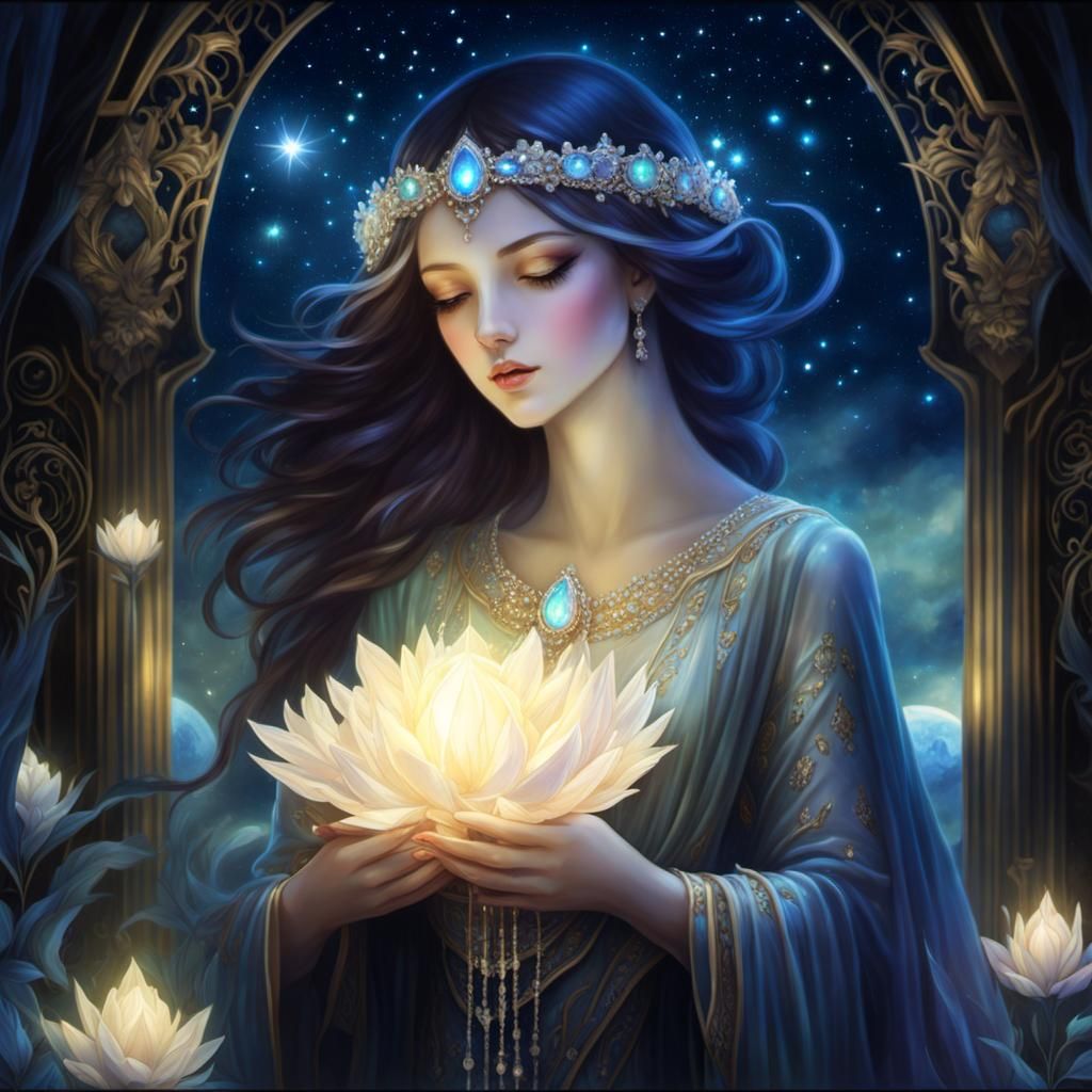 Ethereal Stardust Fairy Shimmers in Moonlit Fantasy