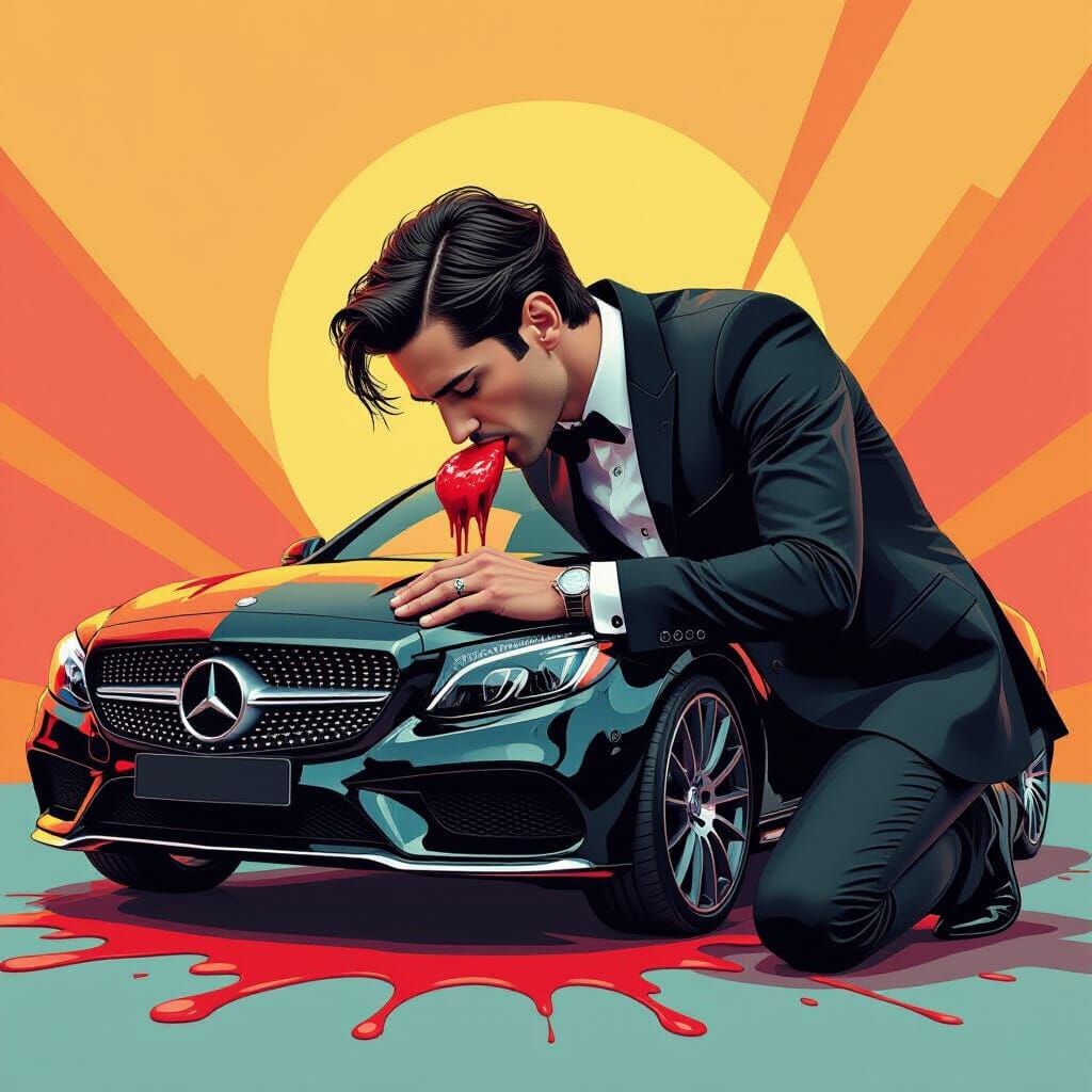 Person Eats Car in Cinematic Style