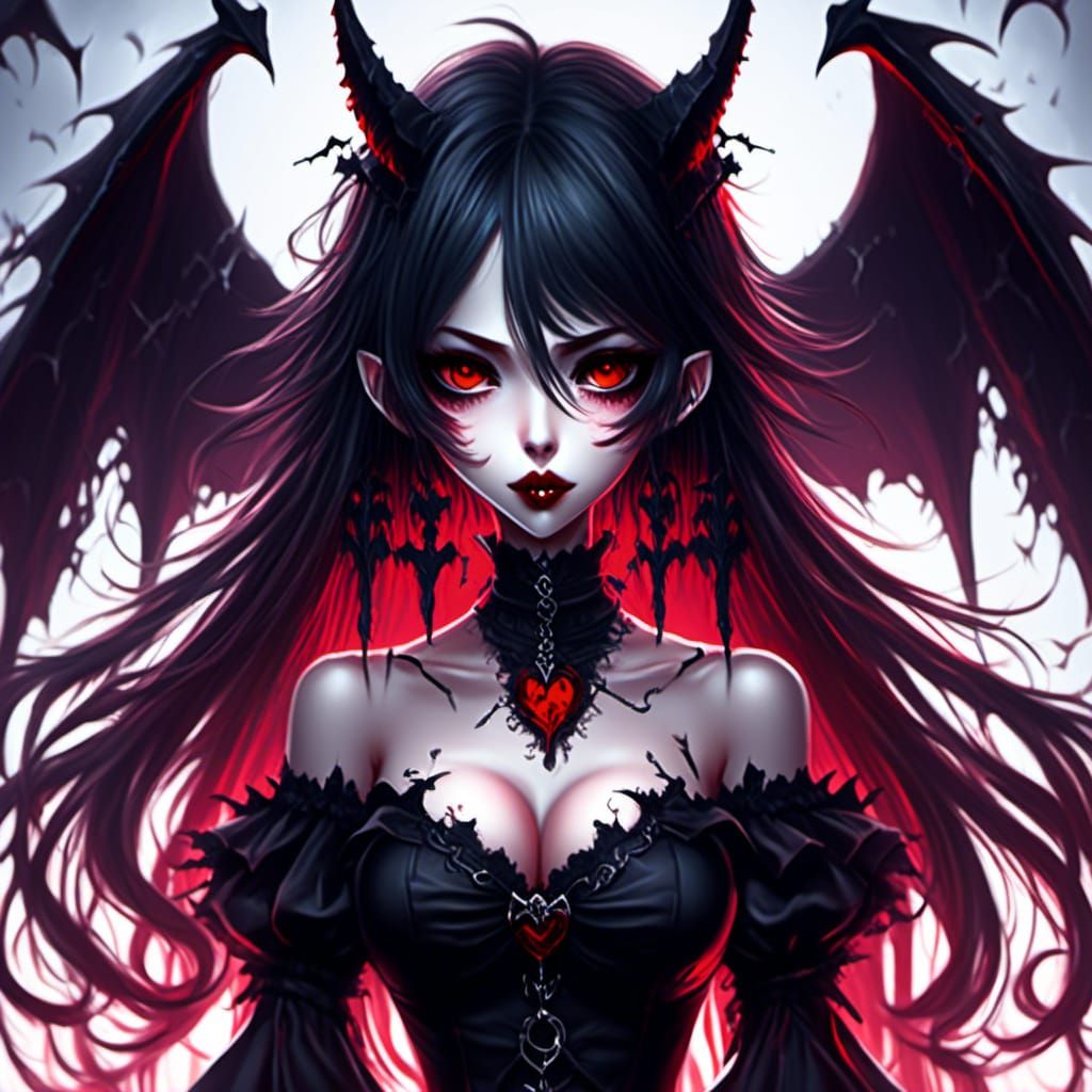 Anime Female Vampire in Thriller Fantasy Style