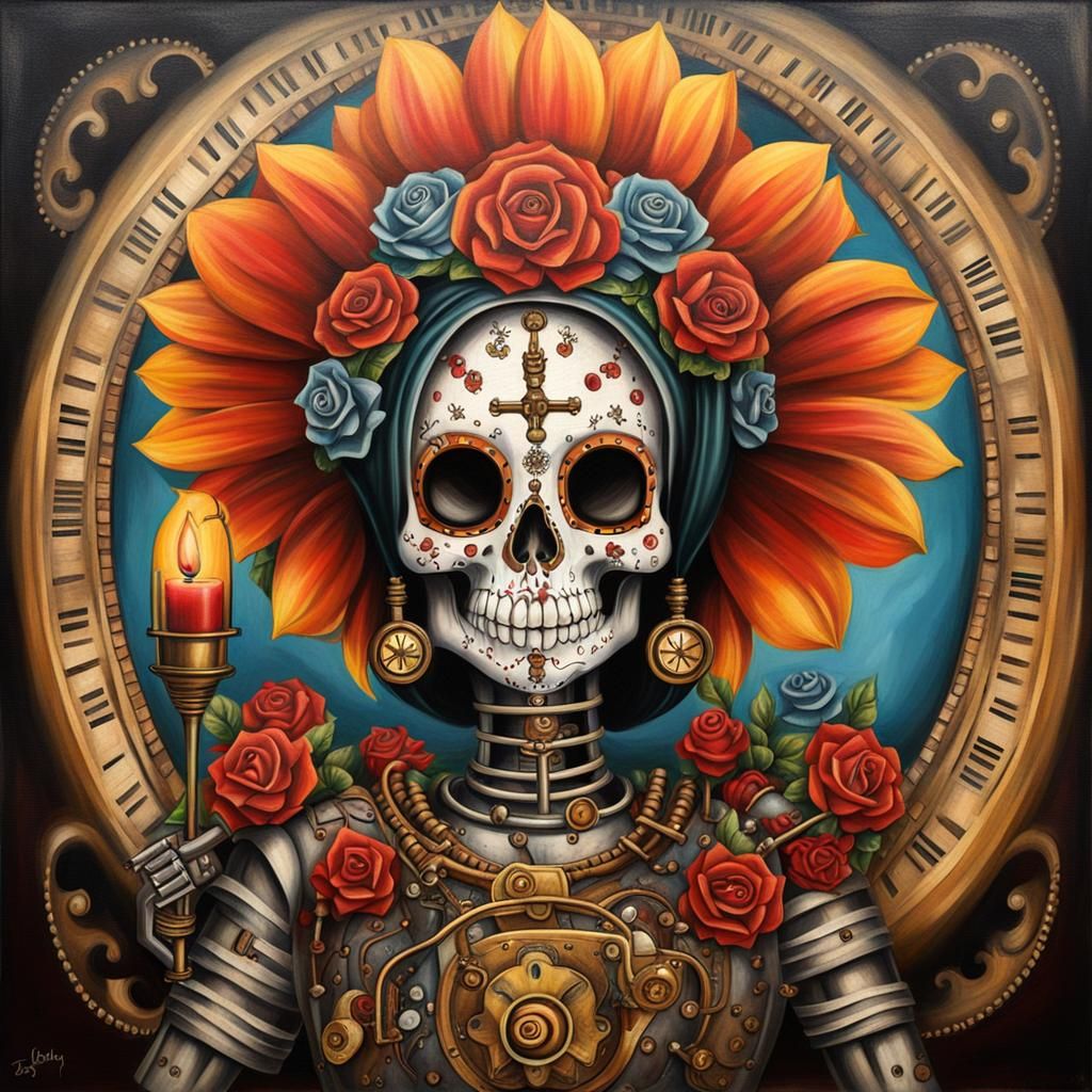 Betty Boop Virgen de Guadalupe in Steampunk Style