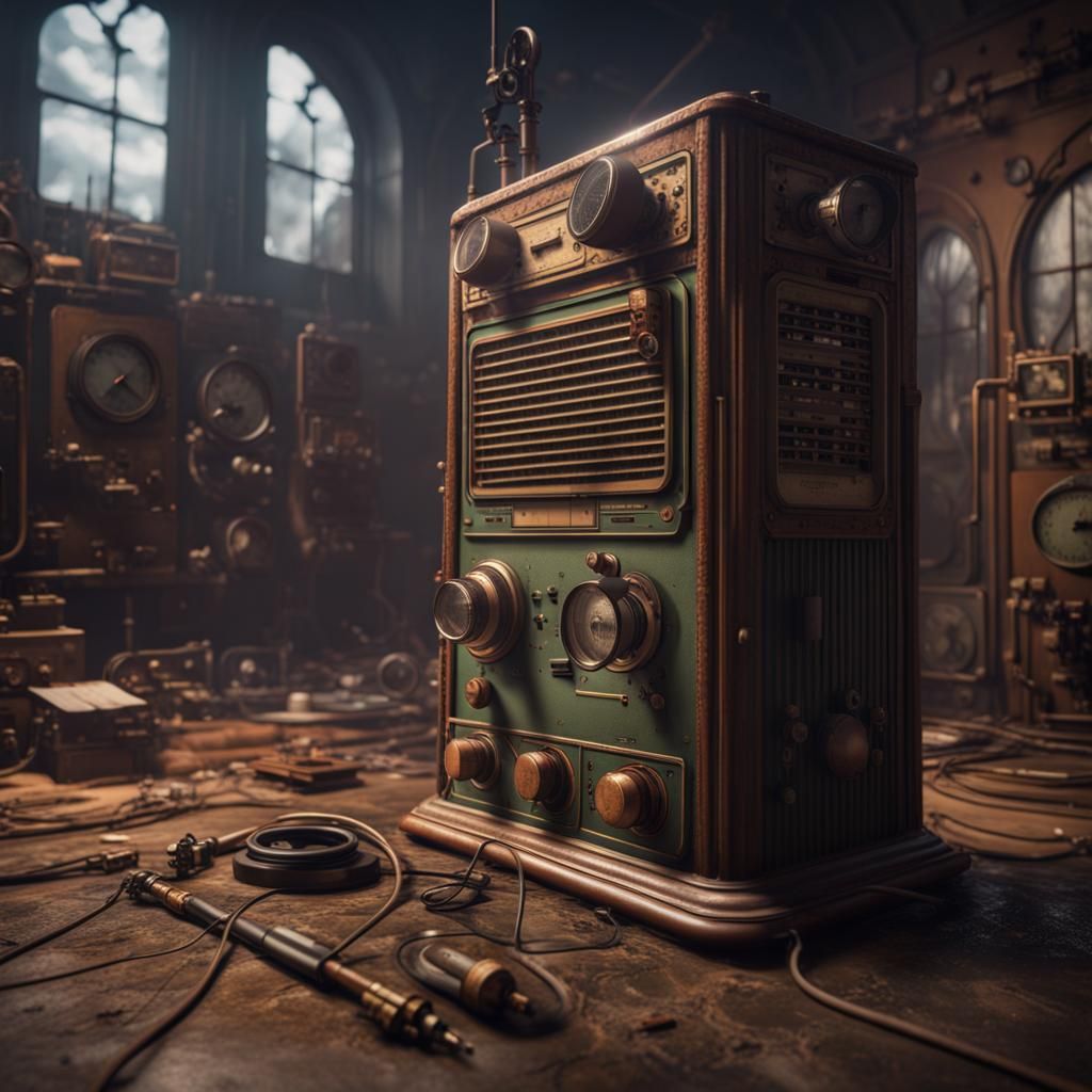 Old Radio Transmitter in Detailed Matte Painting