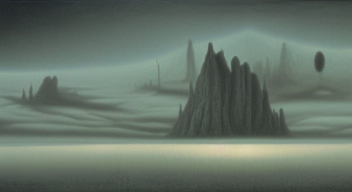 Dark Landscape in Gothic Cosmic Style