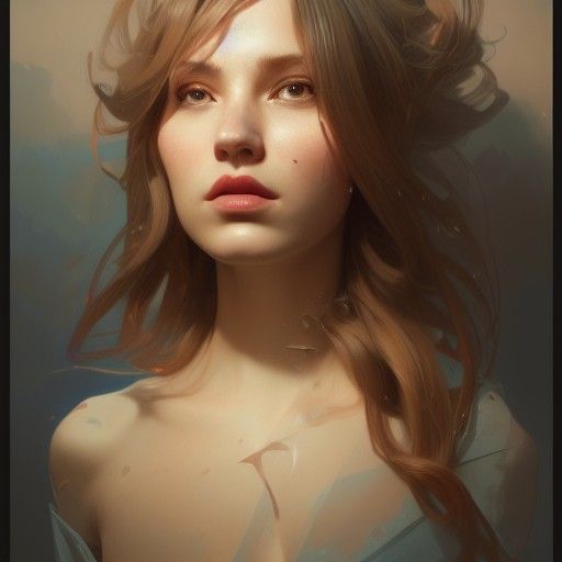 Detailed Portrait of Rosie in Art Nouveau Style