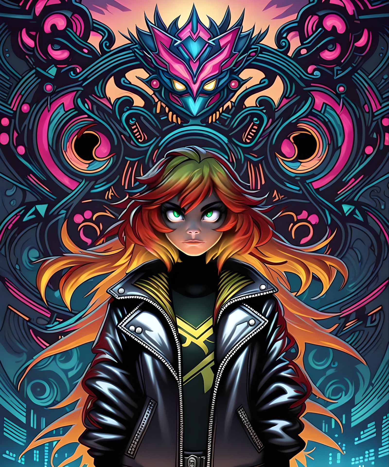 Sunset Shimmer Cyberpunk Portrait in 8K Resolution